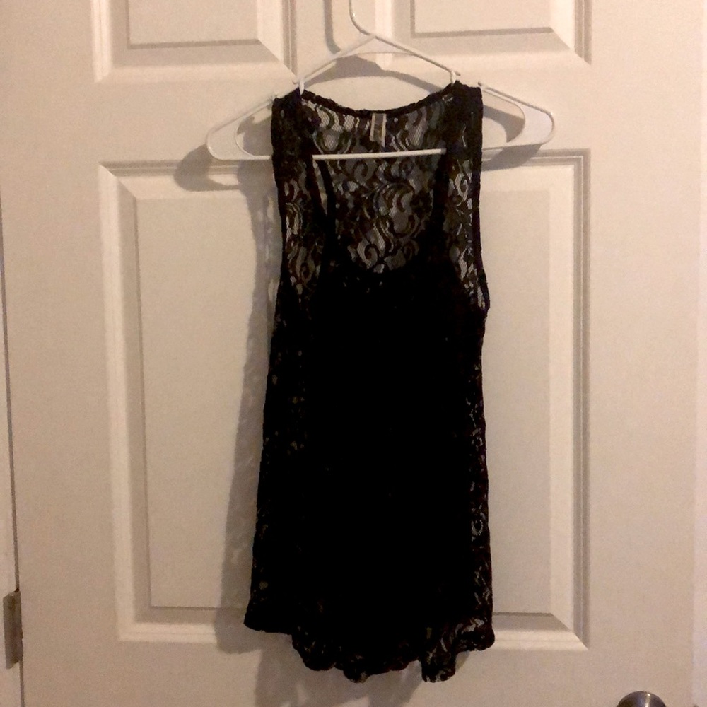 S BKE (Buckle) full black lace razor back tank